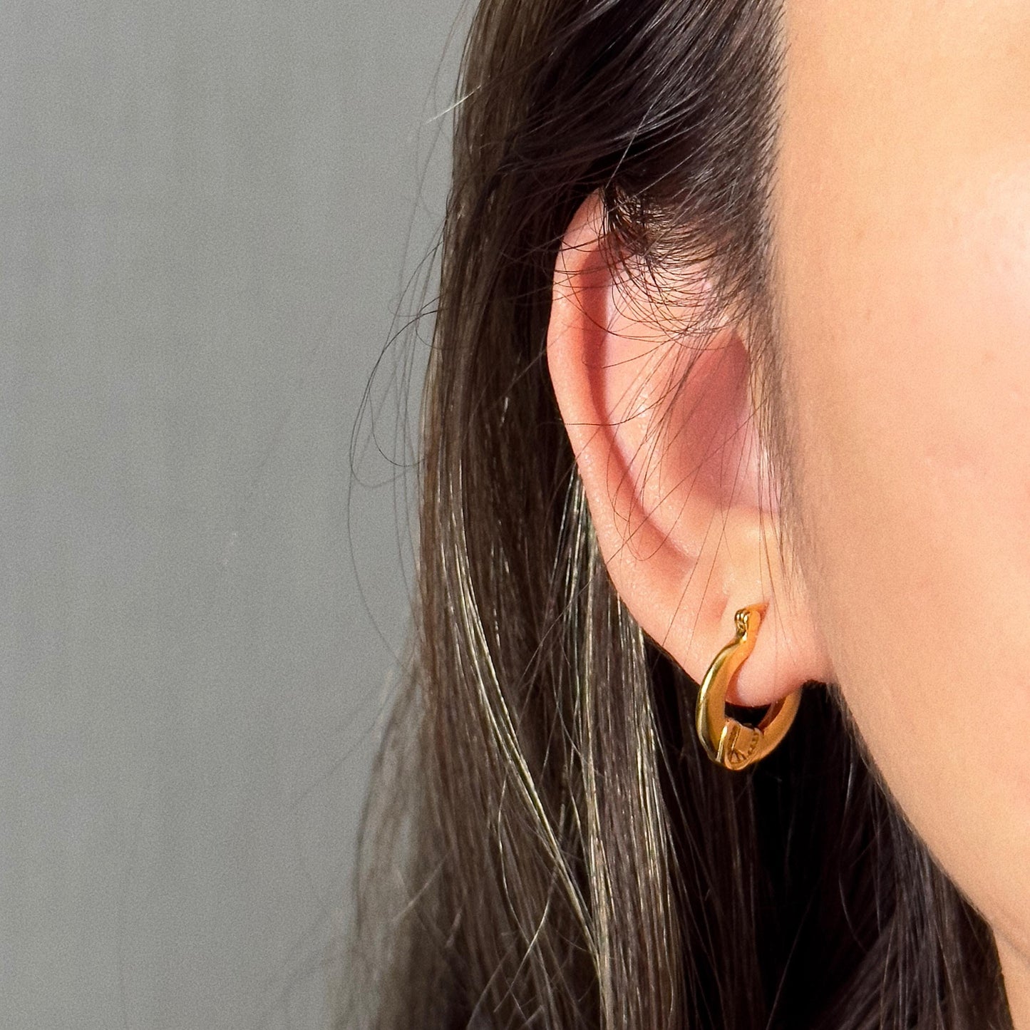 Minimalist Gold Sterling Silver Hoop Earrings,  Boho Minimalist Earrings, S 925 Hoops, Vintage-Inspired Hoop Earrings, Small Retro Hoops