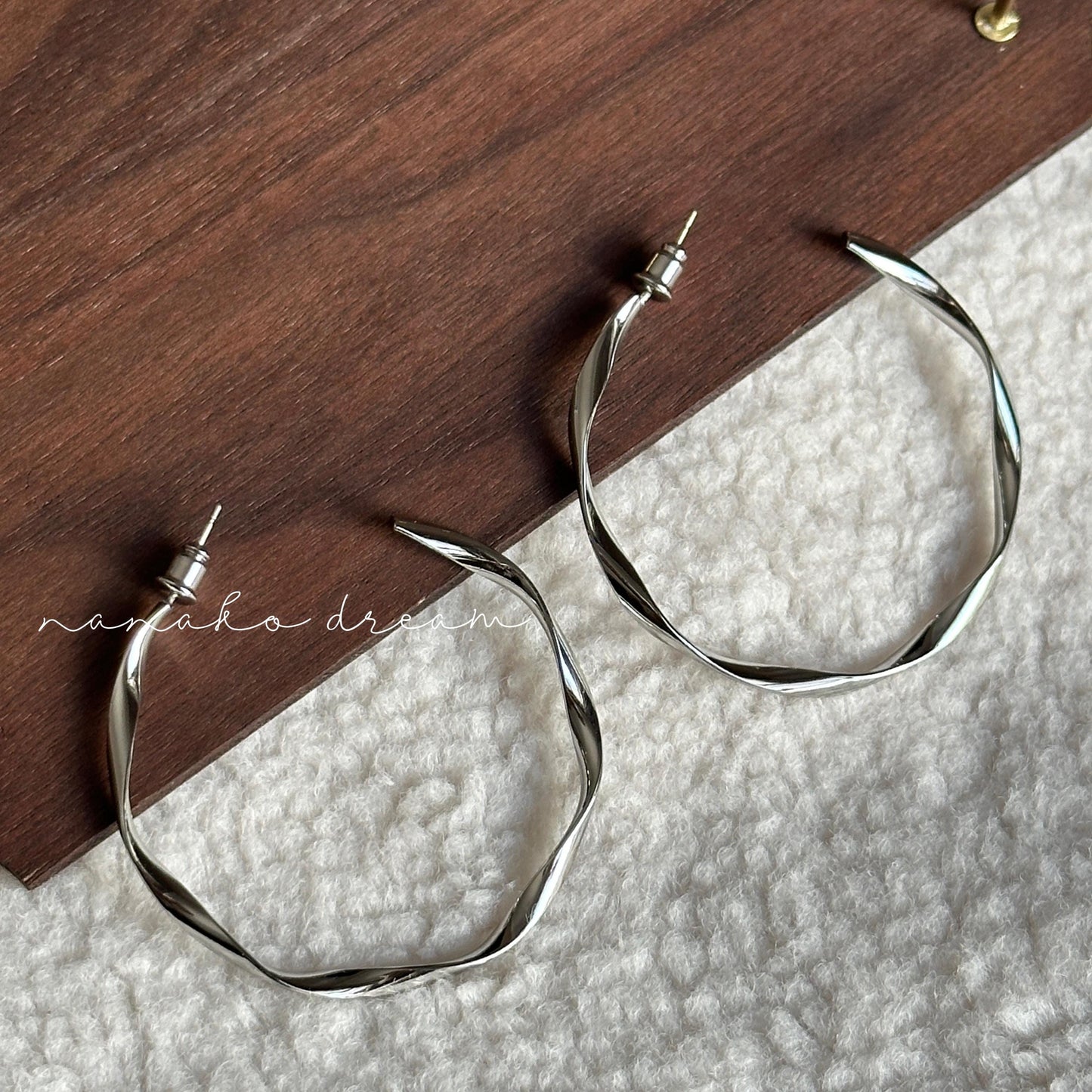 Lightweight Large Twisted Hoop Earrings, Spiral Hoop Earrings with 925 Silver Posts, Hypoallergenic Chunky Statement Hoops, Minimalist Hoops