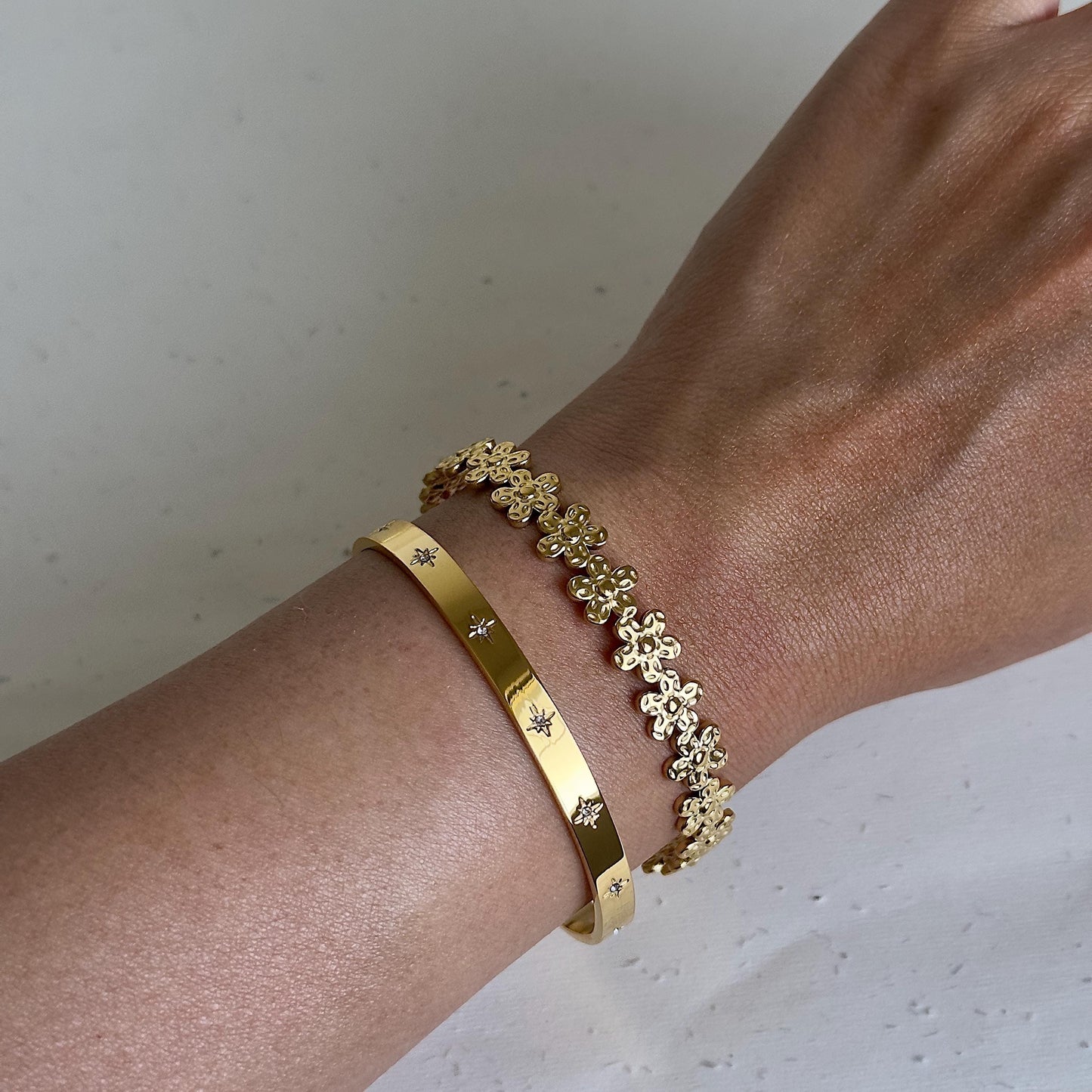 Gold Cuff Bracelet, Adjustable Gold Open Bangle, Gold Plated Bangle, Leaf Heart Star Floral Bangle, Stackable Minimalist Bangle Bracelet