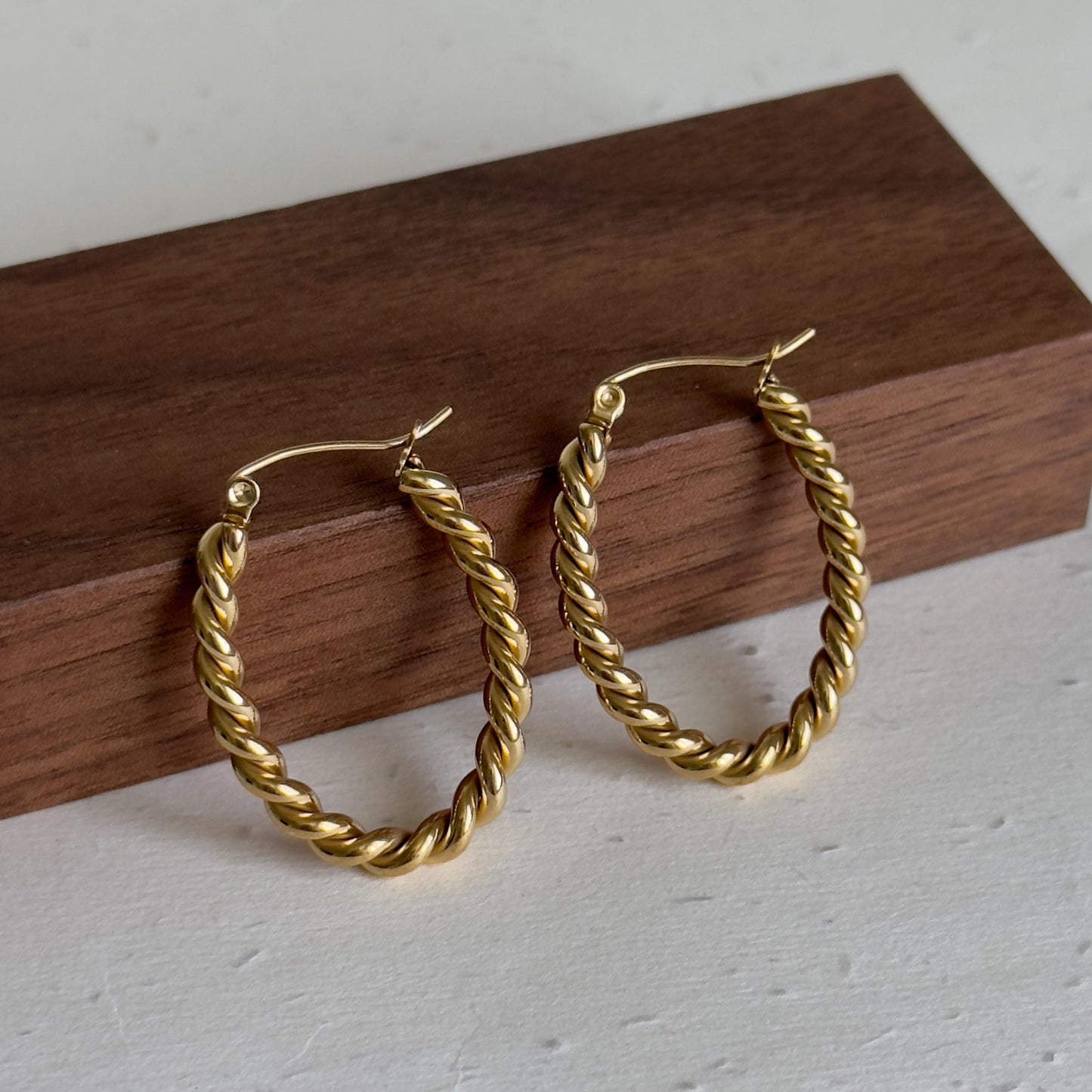 Gold Twisted Hoop Earrings, Rope Hoop Earrings, Chunky Gold Hoops, Lightweight Gold Earrings, Everyday Gold Hoops, Gift For Her