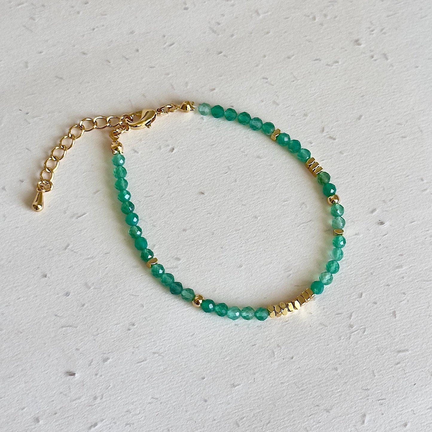 Handmade Gemstone Beaded Bracelet, Natural Stone Bracelet, Dainty Layered Jewelry, Colorful Boho Bracelet, Green Tone Beads, Gift For Her