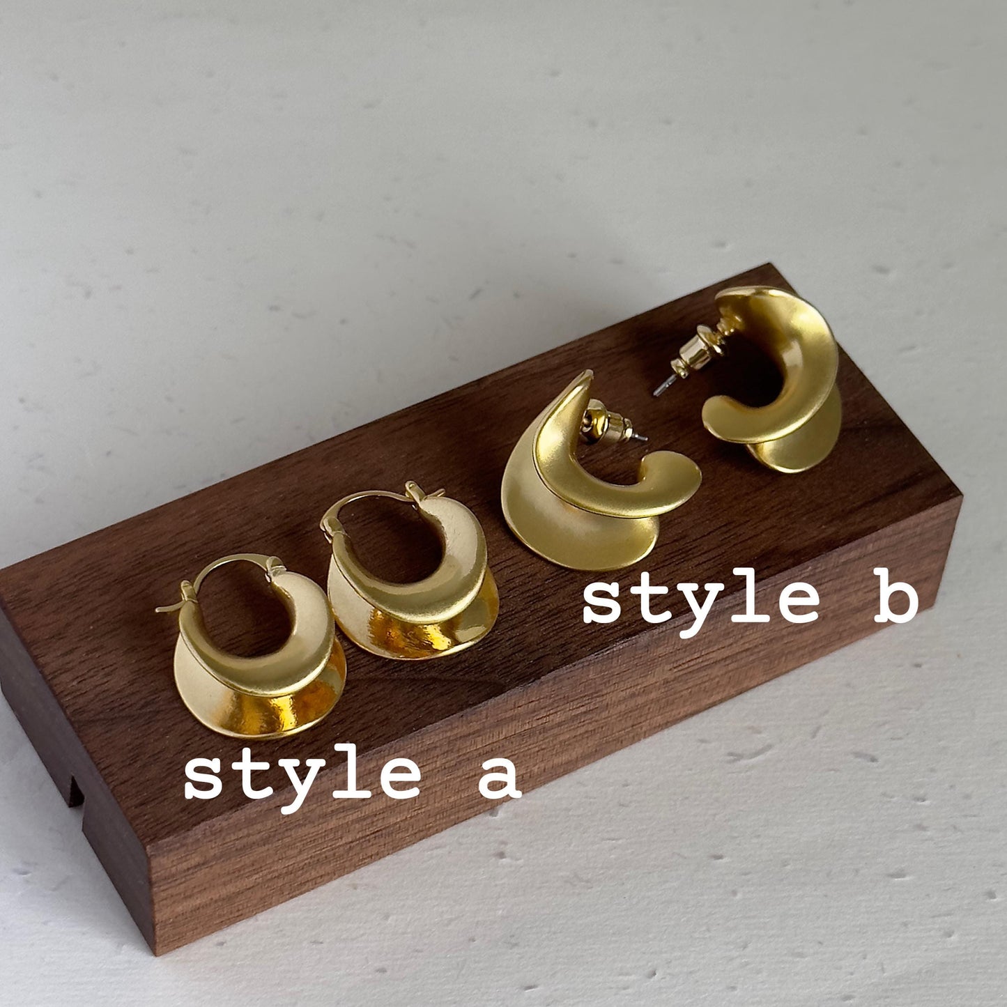 Gold Chunky Earrings, Bold Wave Stud Earrings, Retro Hoop Earrings, Layered Gold Earrings, Cute Matte Everyday Hoops, Vintage Style Hoops