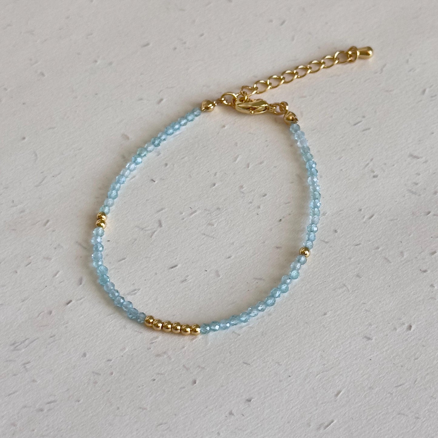 Natural Aquamarine Necklace and Bracelet Set, Real Gemstone Jewelry, March Birthstone Gift, Dainty Layered Jewelry, Natural Stone Beads